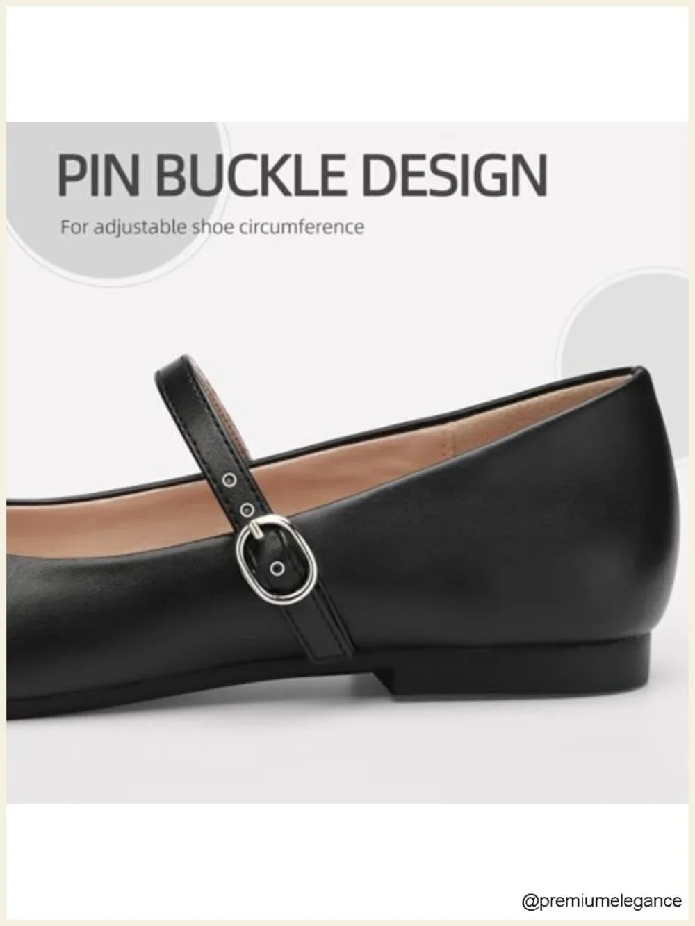 Mary Jane Flats Slip On Comfortable Dressy Adjustable Buckle Memory Foam Work